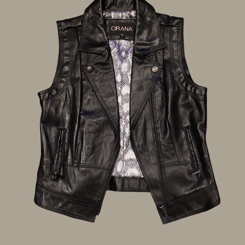 Cirana Faux Leather Vest